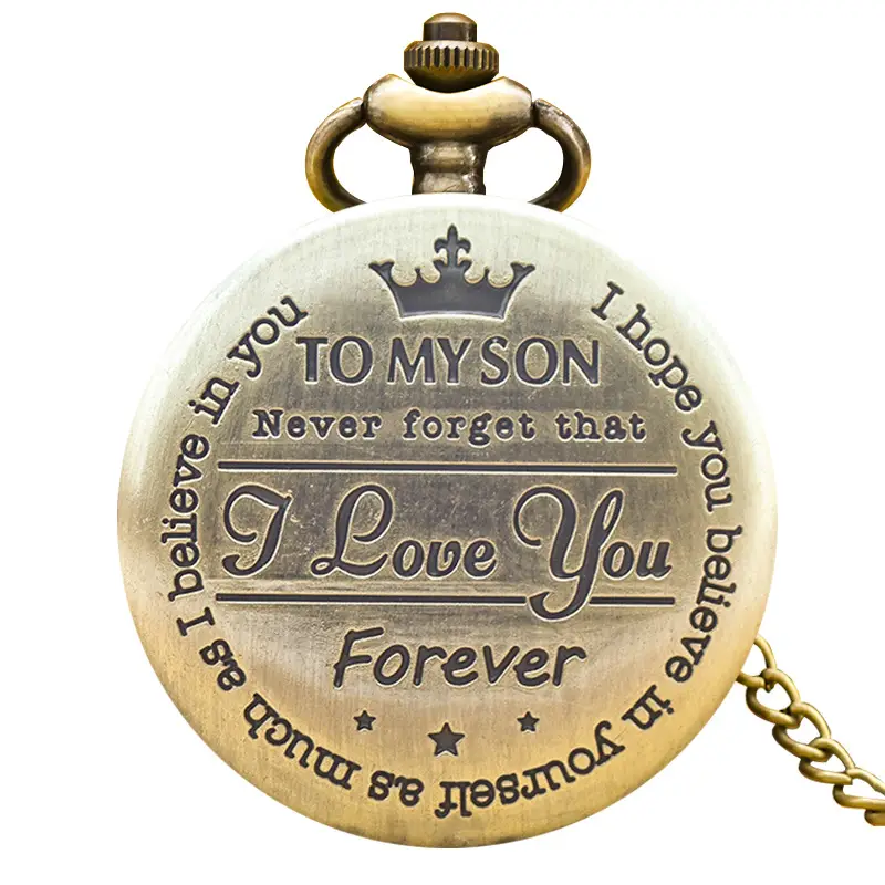 Father's Day Commemorative Flip Pocket Watch for Men Women