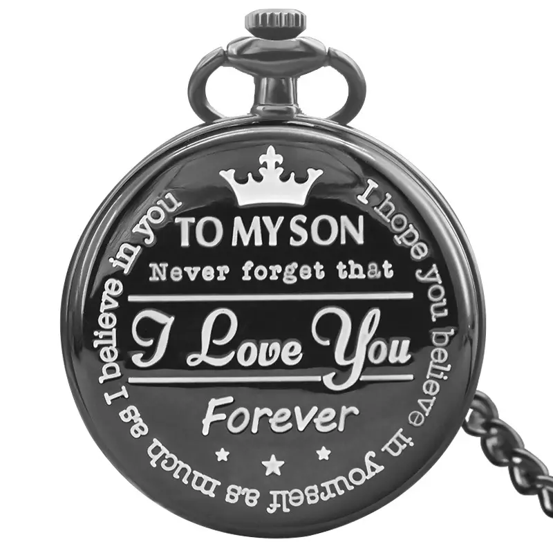 Father's Day Commemorative Flip Pocket Watch for Men Women