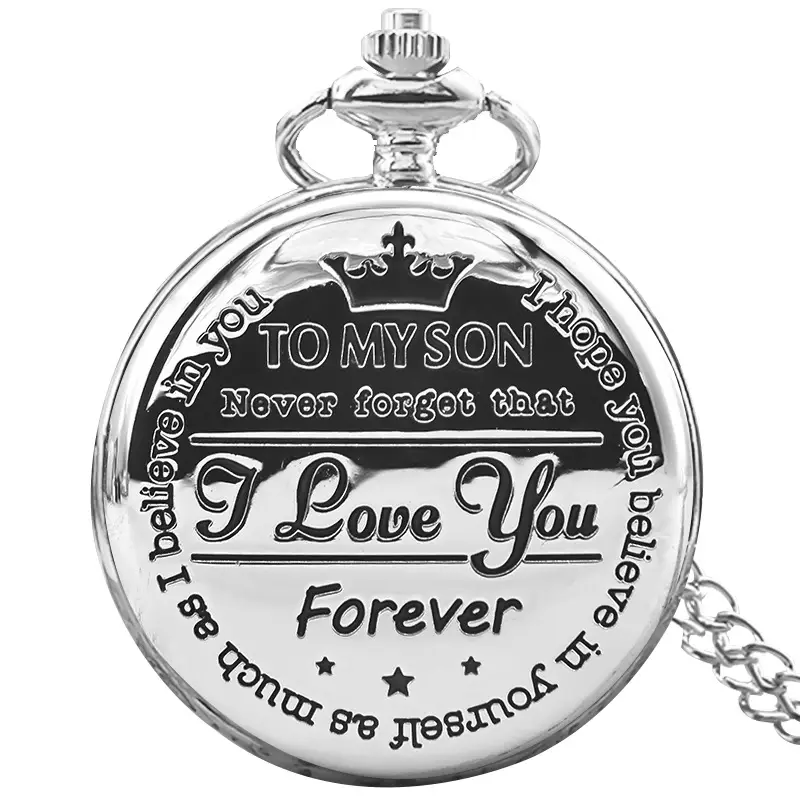 Father's Day Commemorative Flip Pocket Watch for Men Women
