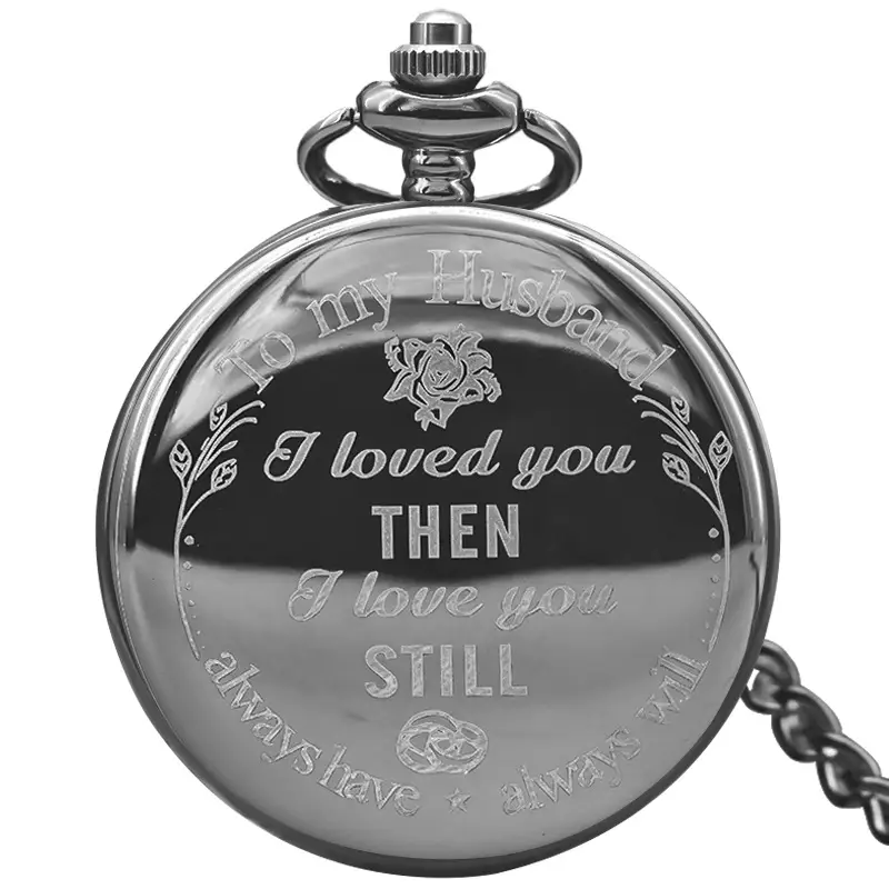 Father's Day Commemorative Flip Pocket Watch for Men Women