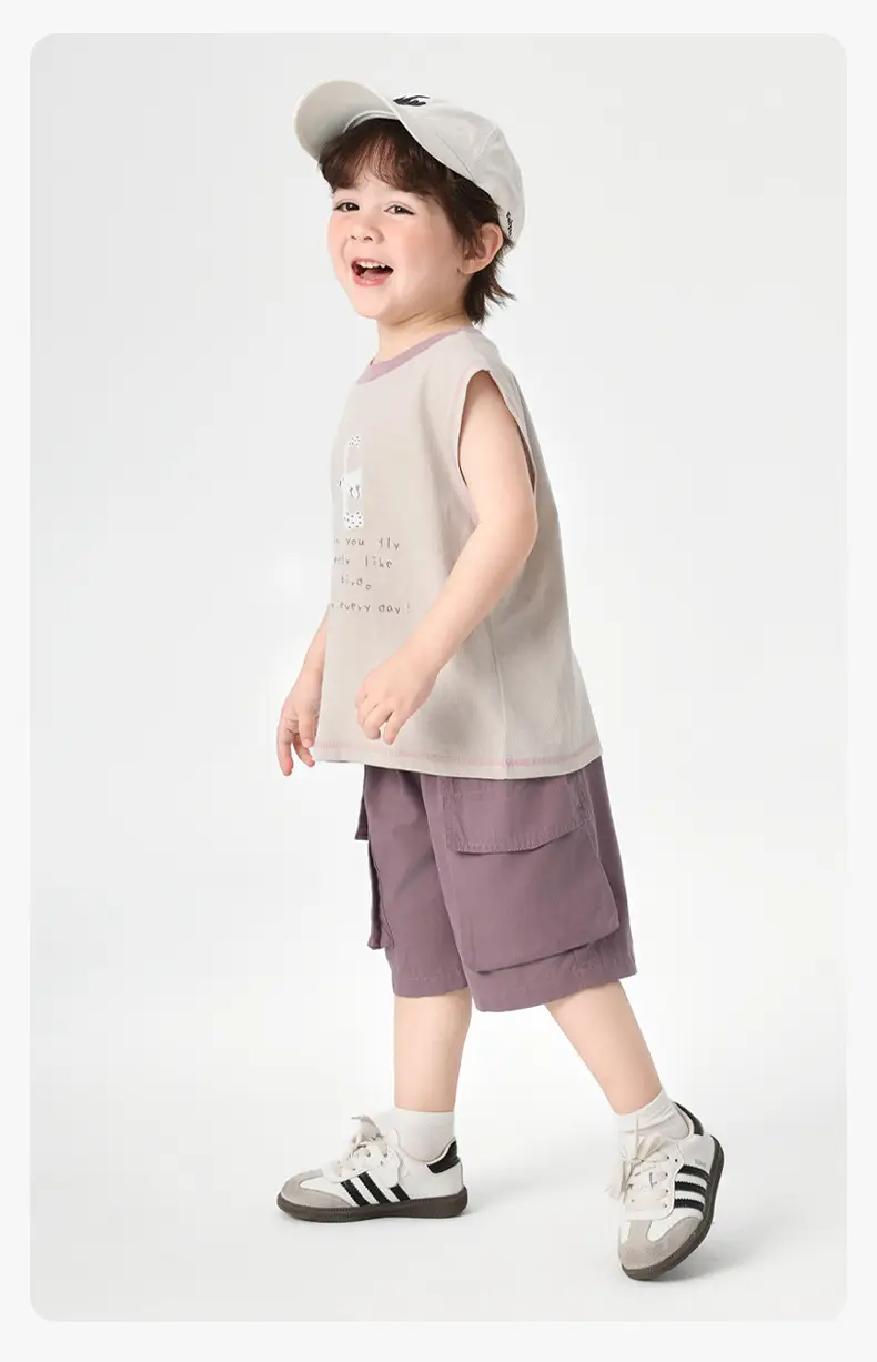 Right European Boys Pure Cotton Sleeveless Vest Gray — feature 23