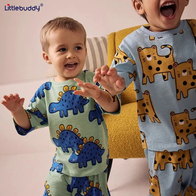 Littlebuddy Dinosaur T-Shirt Suit for Boys Summer Cotton - Image 3