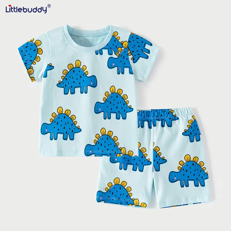 Littlebuddy Dinosaur T-Shirt Suit for Boys Summer Cotton - Image 4