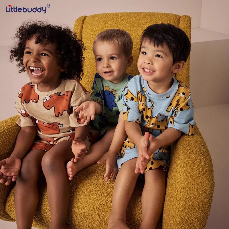 Littlebuddy Dinosaur T-Shirt Suit for Boys Summer Cotton - Image 6
