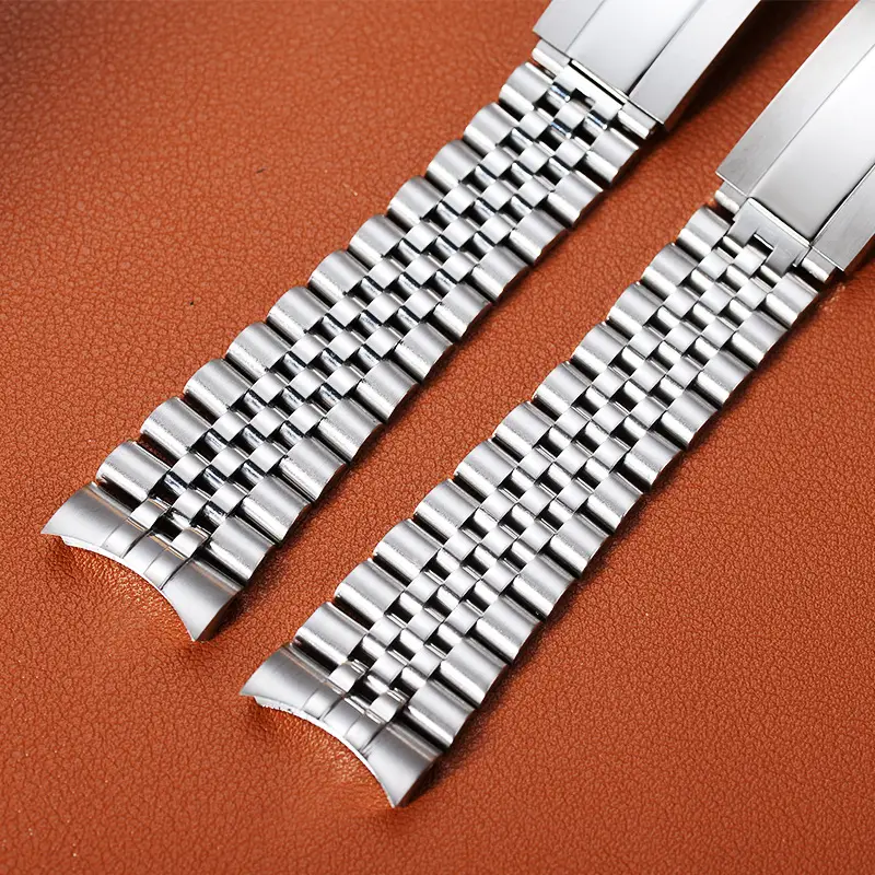 Stainless Steel Watch Strap with 5 Beads for Men Women