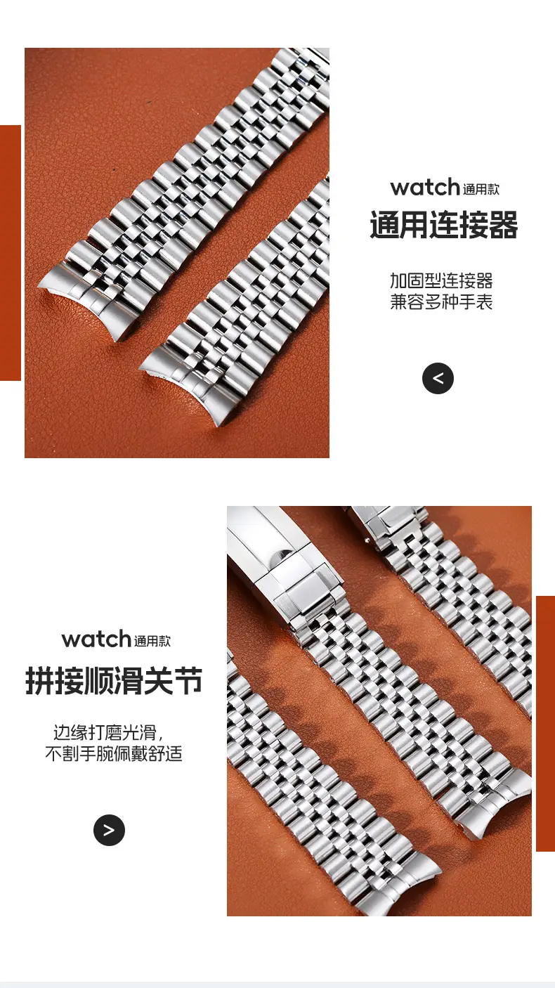 Stainless Steel Watch Strap with 5 Beads for Men Women — feature 6