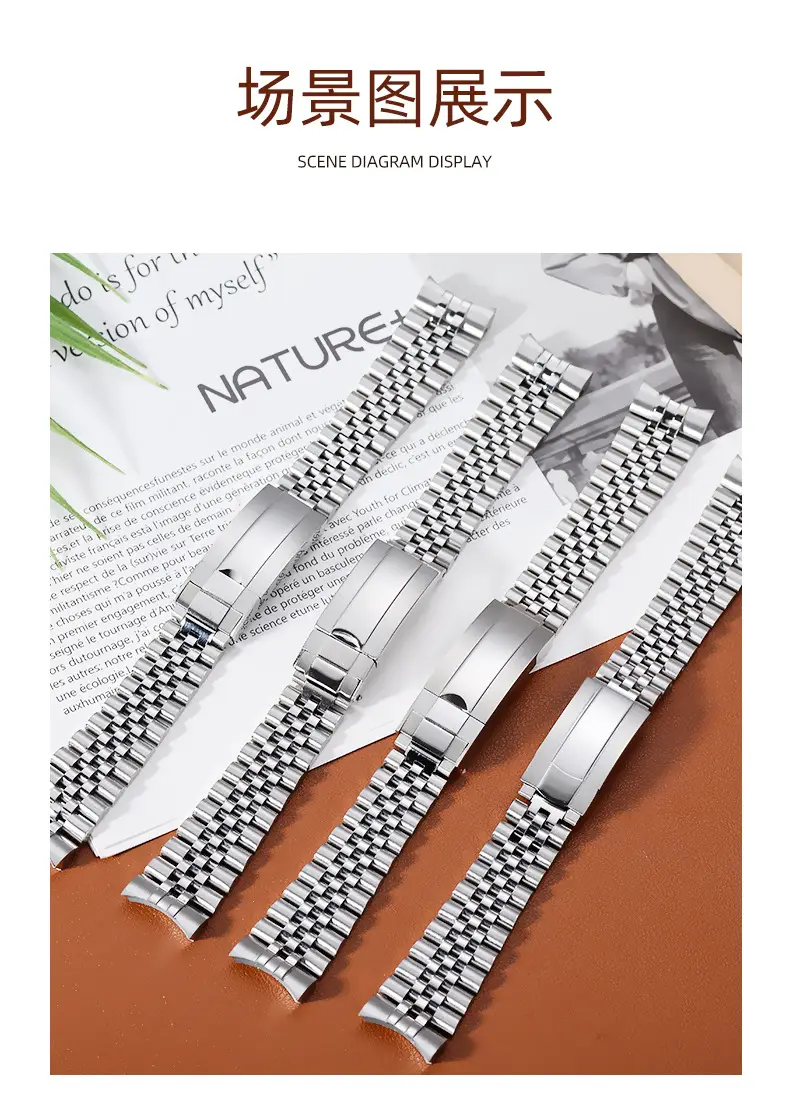 Stainless Steel Watch Strap with 5 Beads for Men Women — feature 9