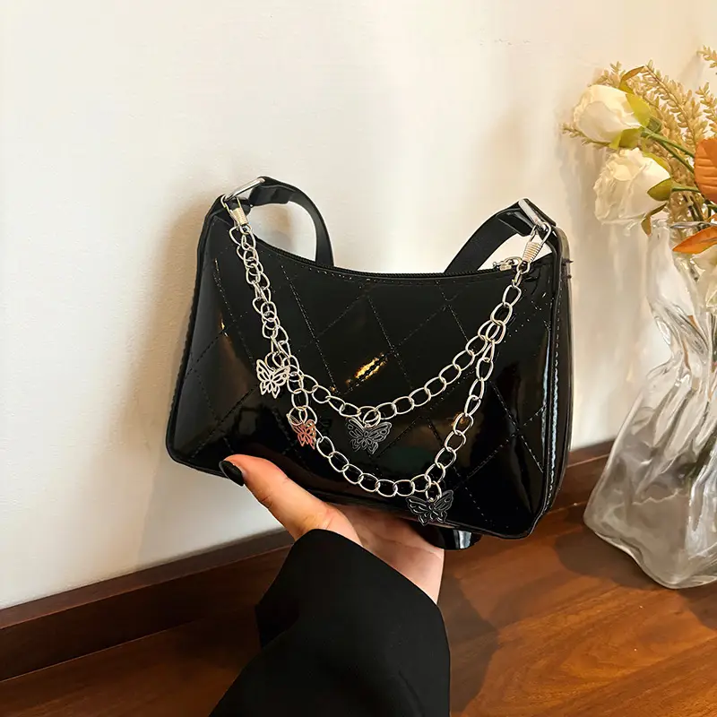 Black Butterfly Chain Shoulder Bag for Women - Image 3
