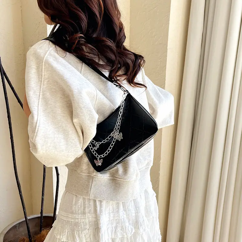 Black Butterfly Chain Shoulder Bag for Women - Image 5