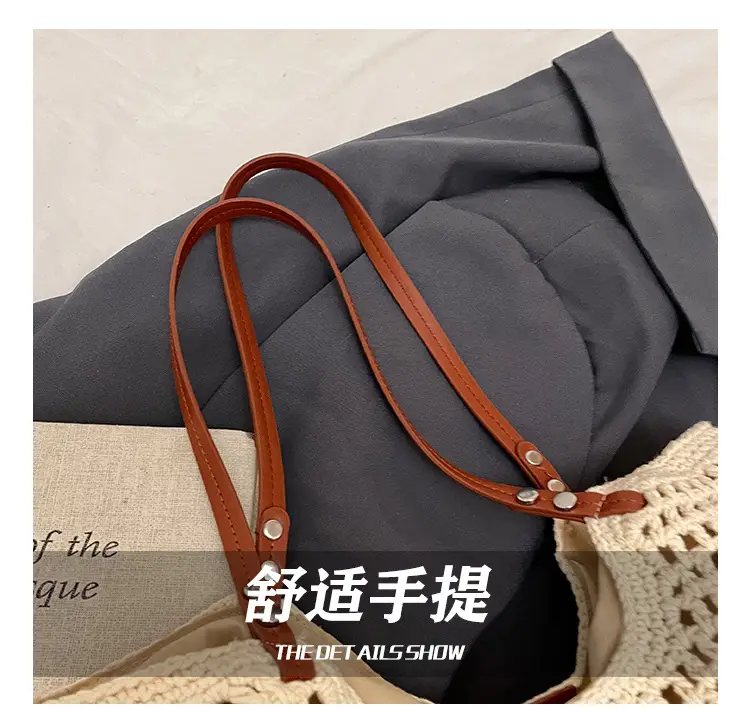 Women's Yellow Hollow Knitted Bucket Bag — feature 13