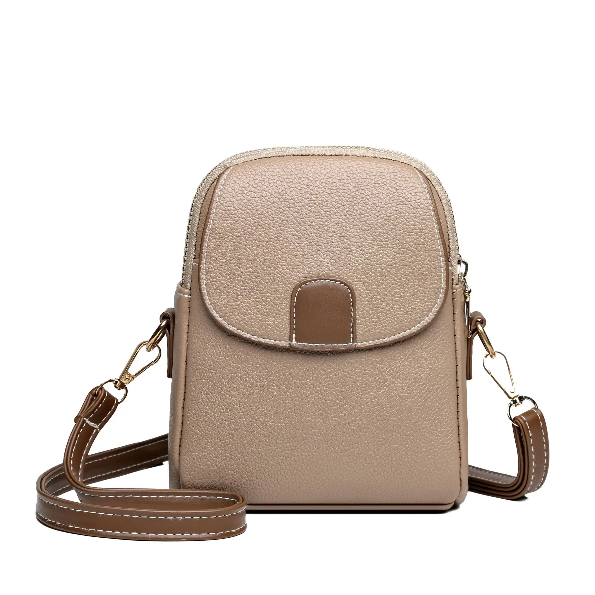 Trendy Women's Beige Shoulder Bag with Adjustable Strap - Image 3