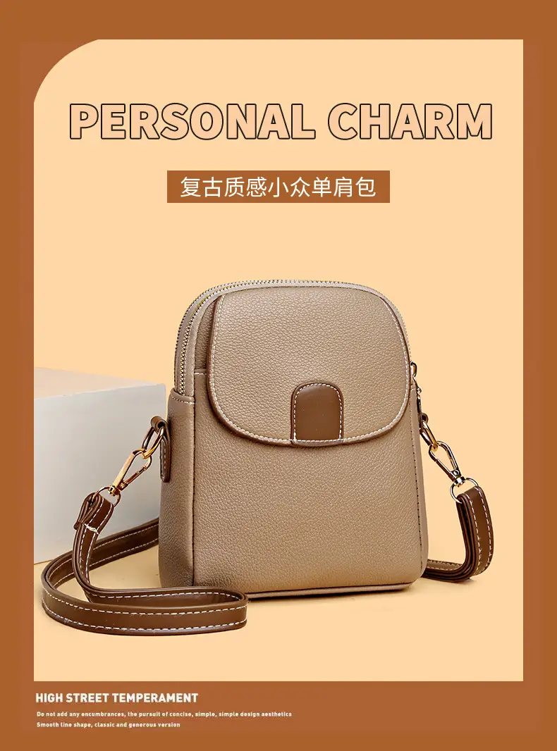 Trendy Women's Beige Shoulder Bag with Adjustable Strap — feature 1