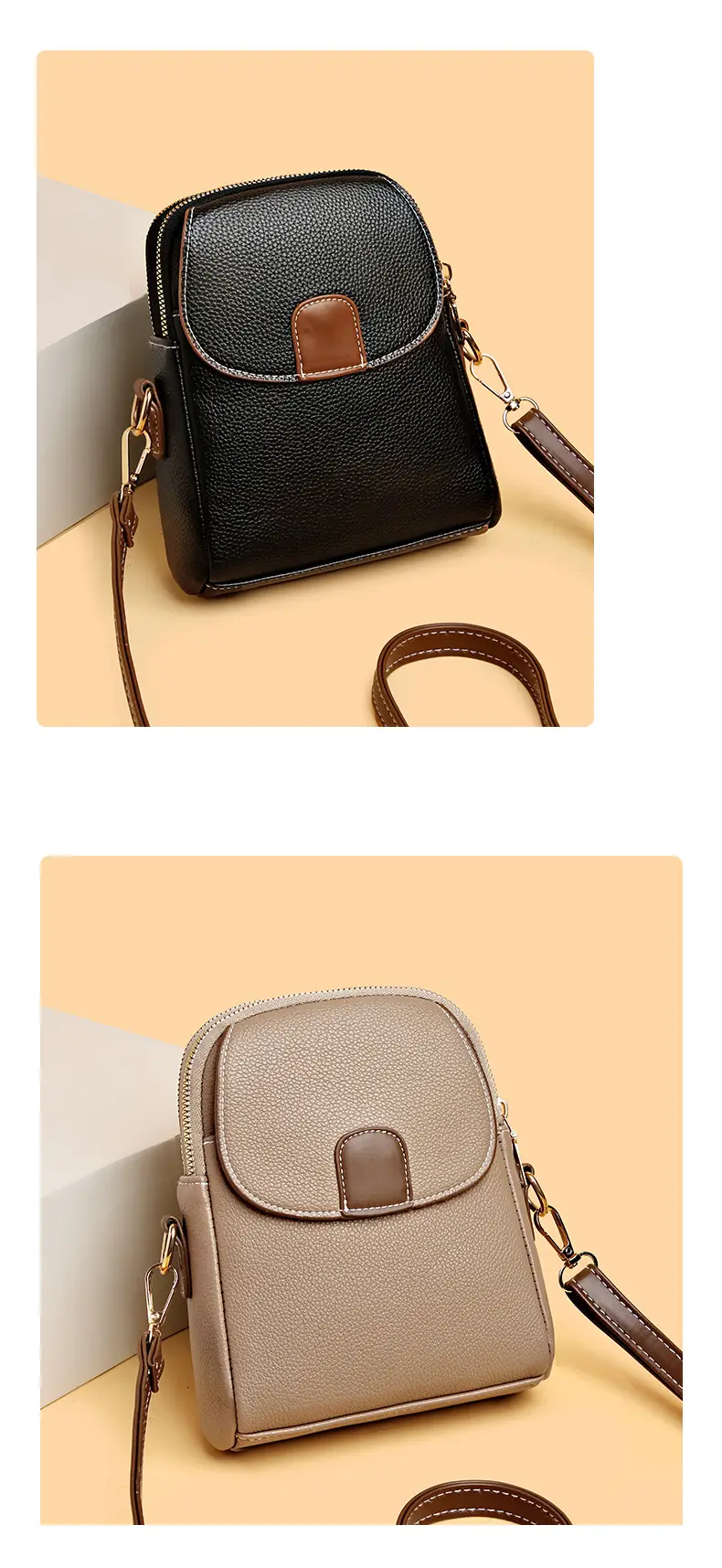 Trendy Women's Beige Shoulder Bag with Adjustable Strap — feature 9