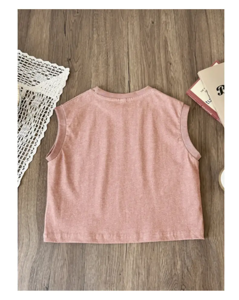 Boys Summer Vest Suit Pink Sleeveless Shorts Two-Piece — feature 14