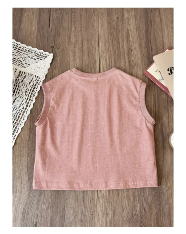Boys Summer Vest Suit Pink Sleeveless Shorts Two-Piece — feature 17