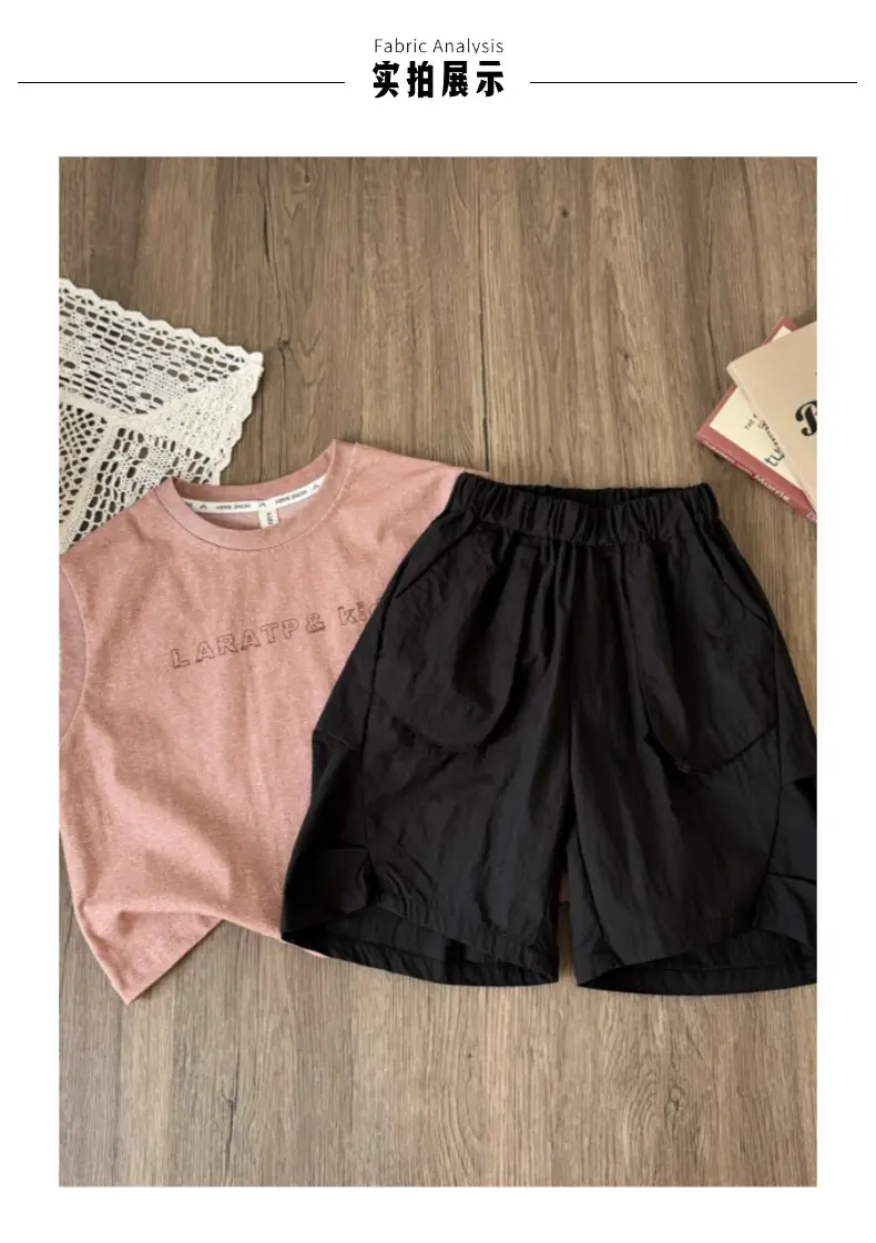 Boys Summer Vest Suit Pink Sleeveless Shorts Two-Piece — feature 9