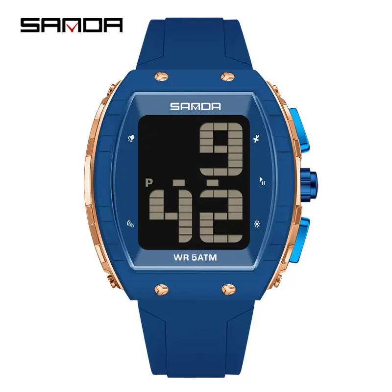 Sanda Blue Digital Watch with Water Proof & Calendar - Image 3