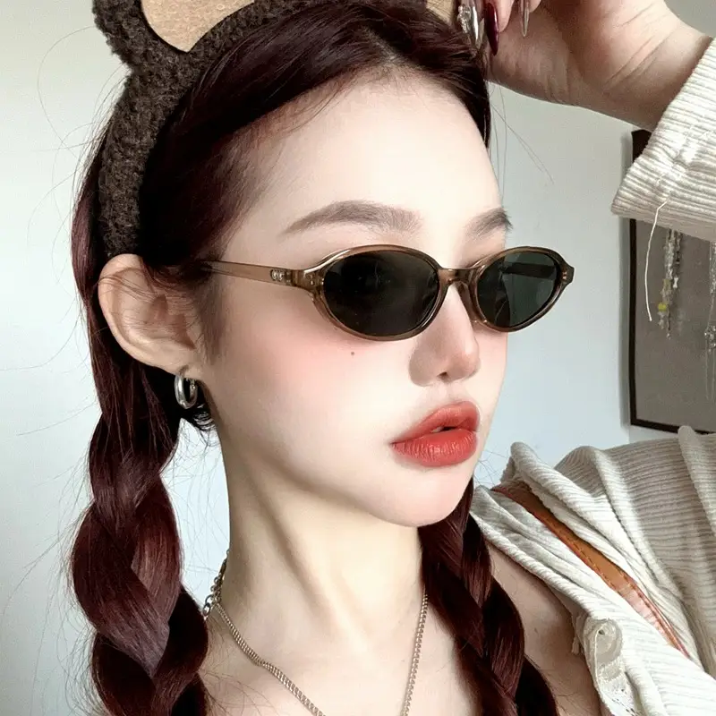 2025 Flat Round Frame Nerd Sunglasses Women's Small - Image 9