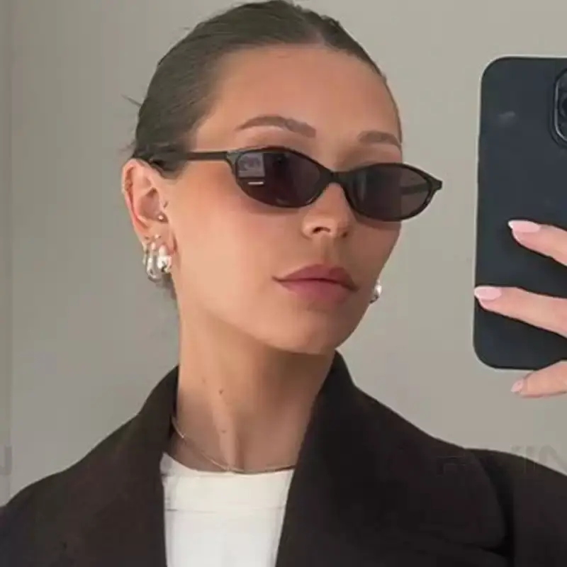 2025 Flat Round Frame Nerd Sunglasses Women's Small — feature 1