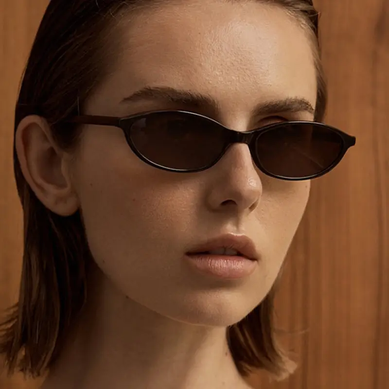 2025 Flat Round Frame Nerd Sunglasses Women's Small — feature 2