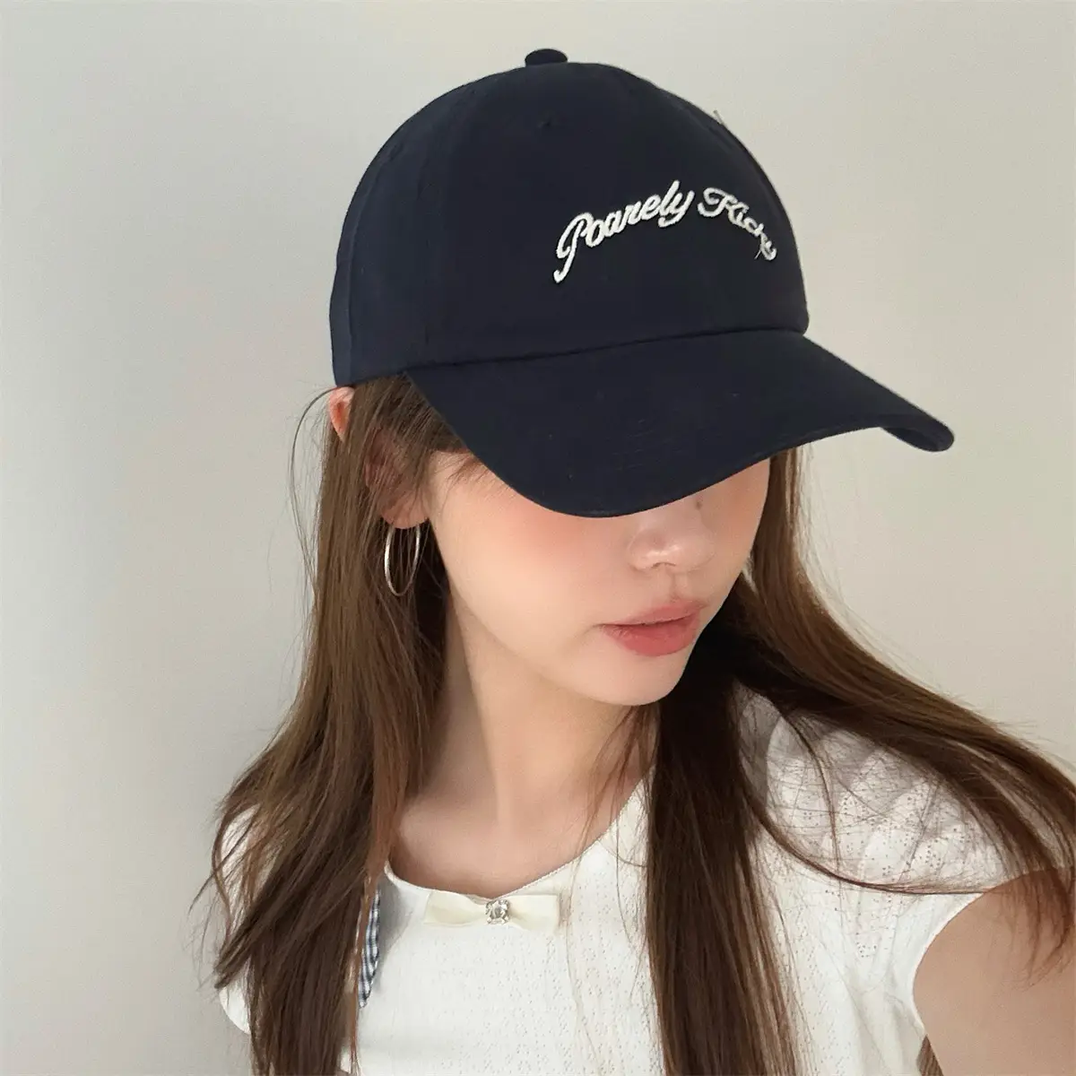 Bow-Tie Letter Embroidery Baseball Cap for Women - Image 4