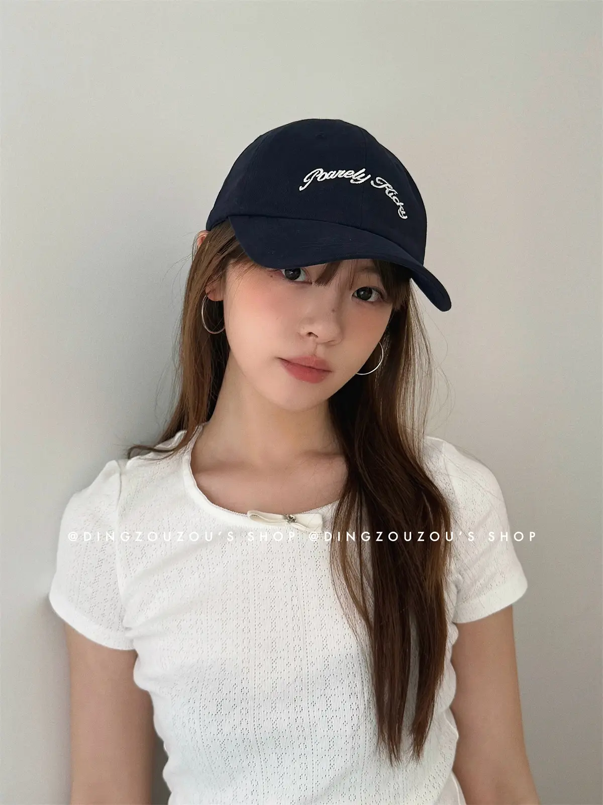 Bow-Tie Letter Embroidery Baseball Cap for Women — feature 6