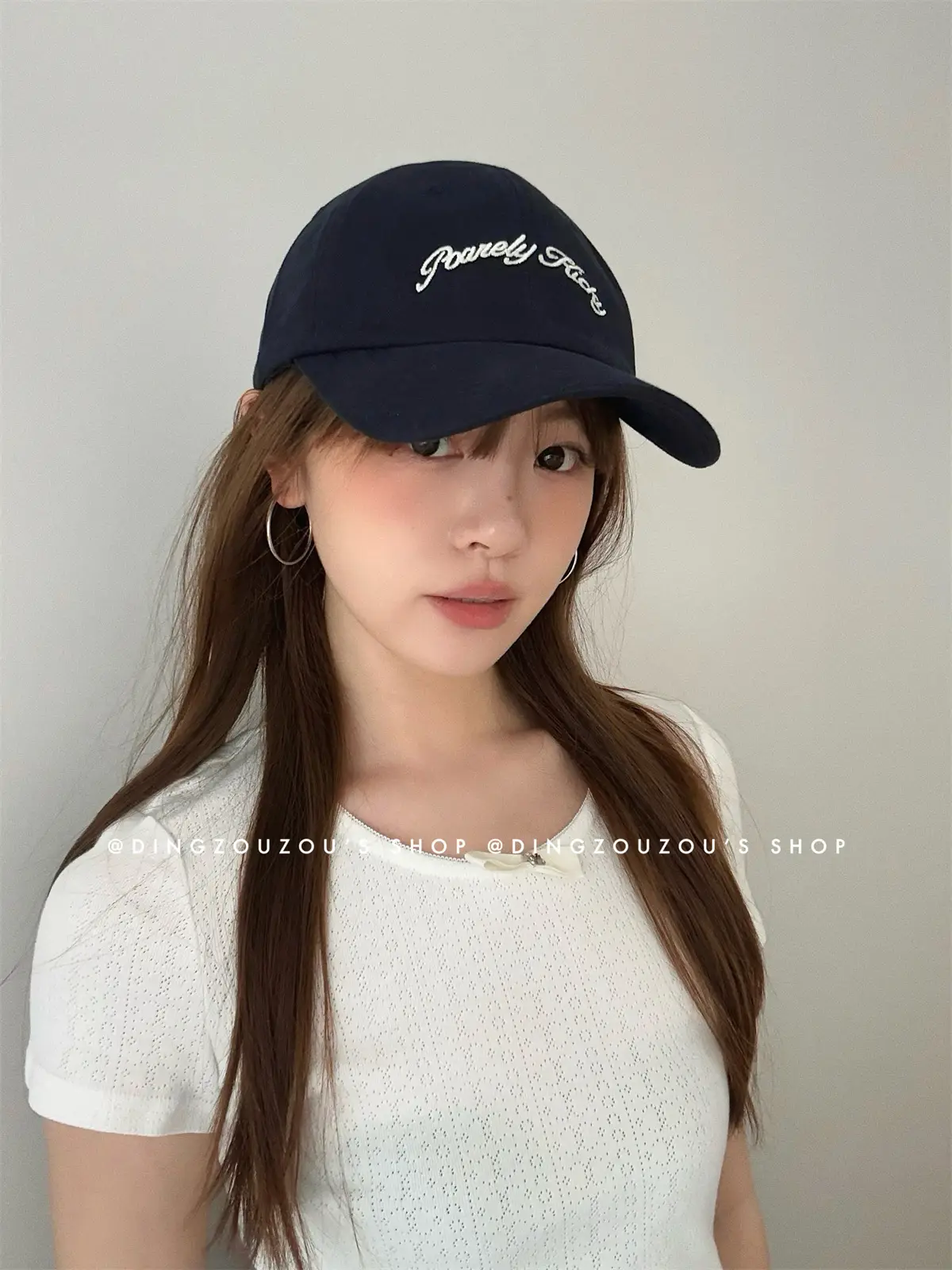 Bow-Tie Letter Embroidery Baseball Cap for Women — feature 8