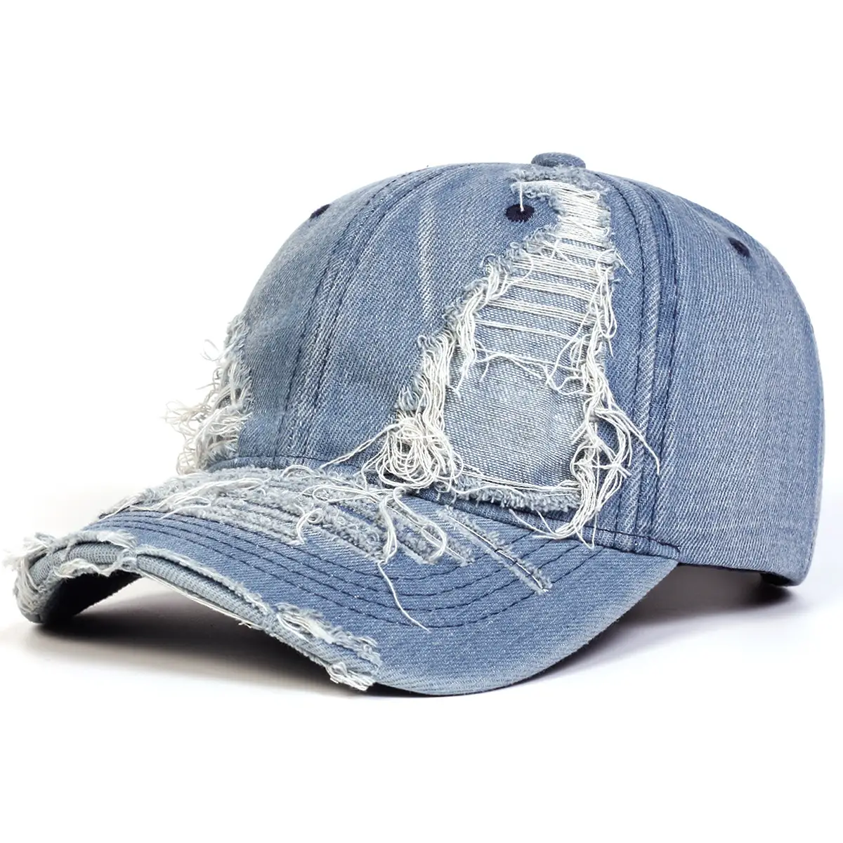 Cross-Border Washed Denim Ripped Cap Men Women — feature 4