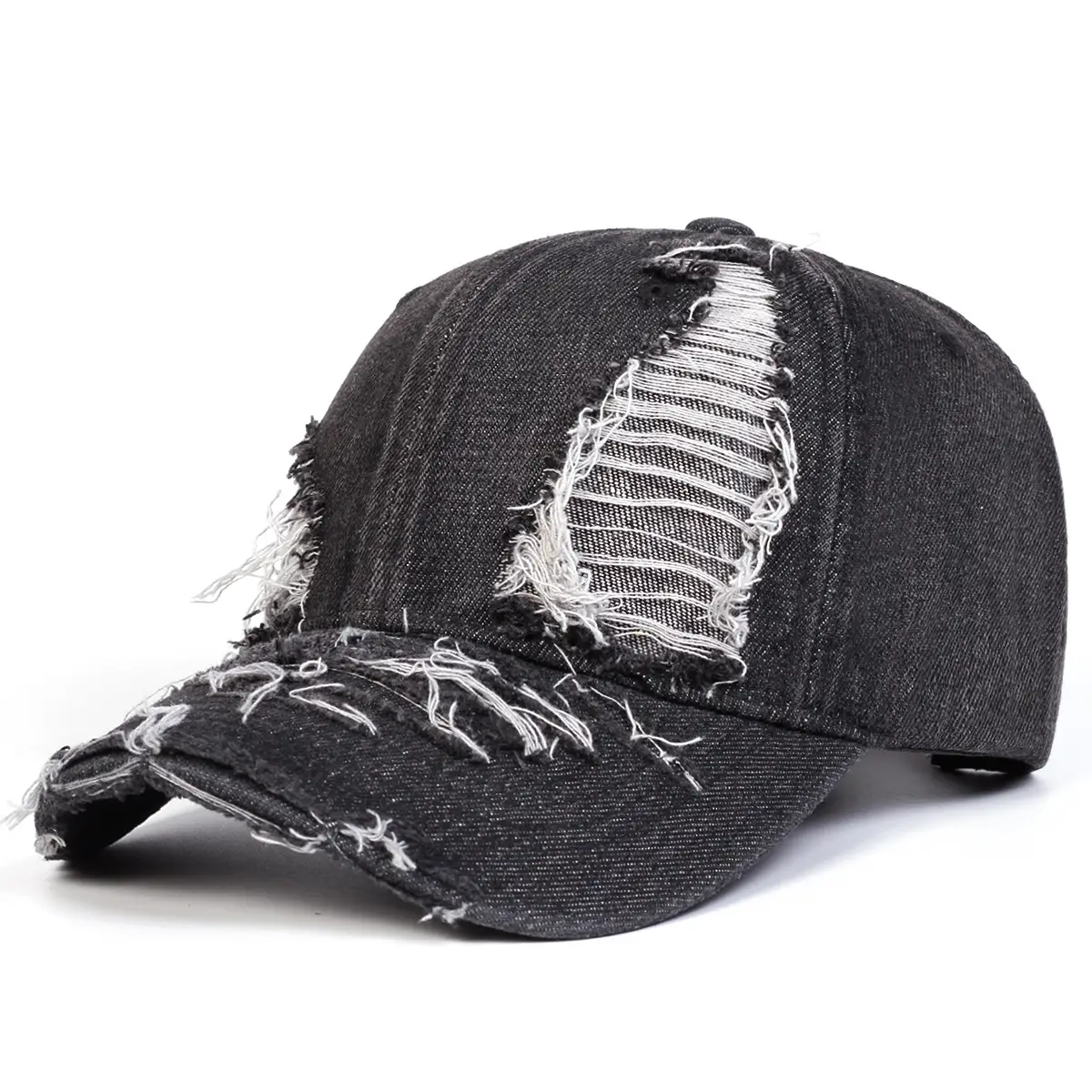 Cross-Border Washed Denim Ripped Cap Men Women — feature 5