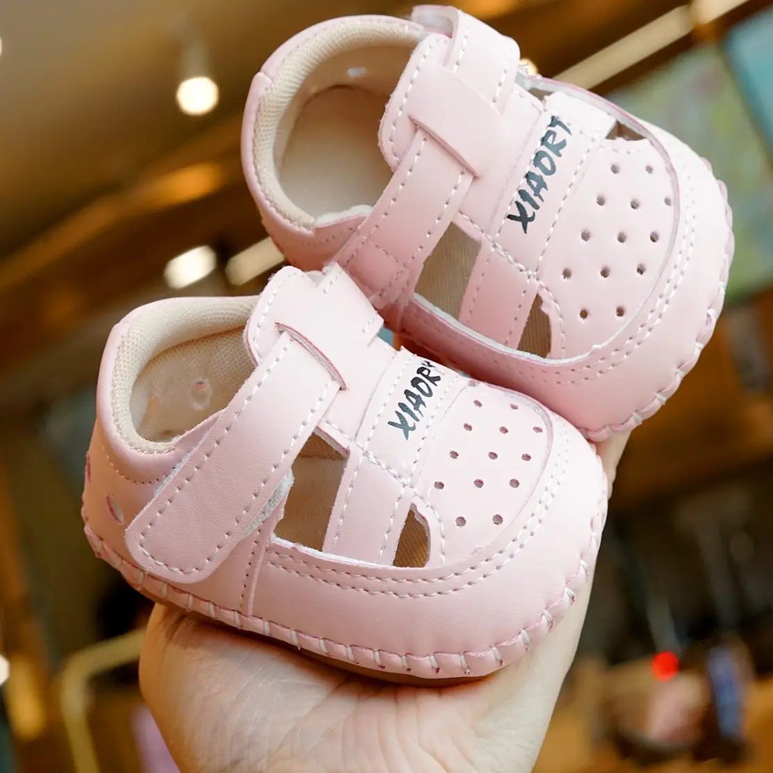 Baby Sandals White Soft Sole 0-1Yr Non-Slip