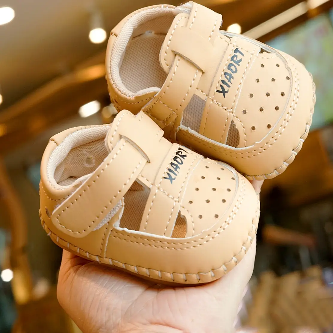 Baby Sandals White Soft Sole 0-1Yr Non-Slip