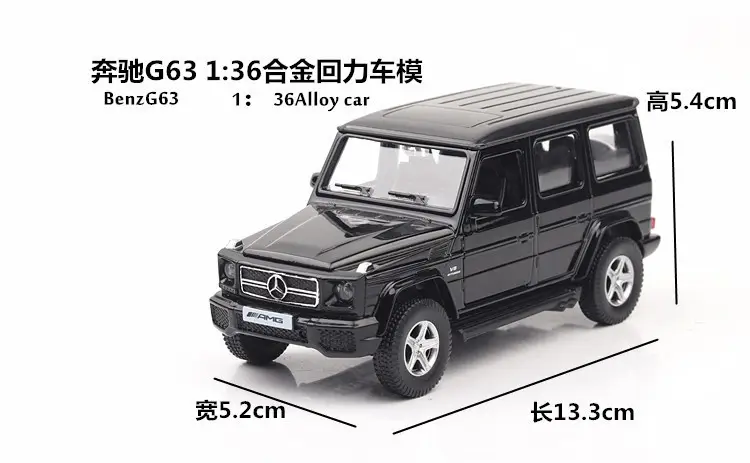Boxed Makeda 1:36 Matte Black Series Mercedes G63 Alloy Car Model, Alloy Pull-Back Toy Collectible Car — feature 16