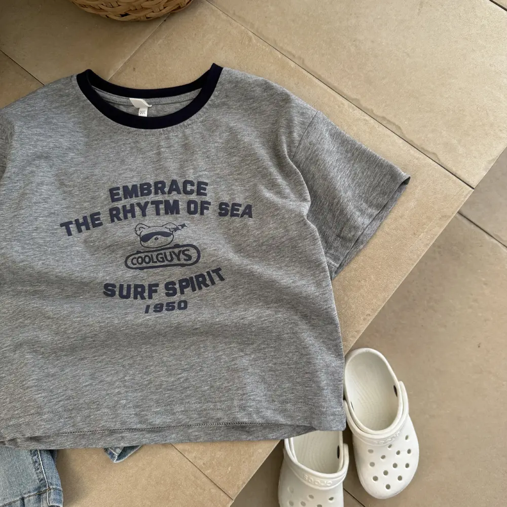 Boys Grey T-Shirt with Sea Rhythm Embroidery — feature 5