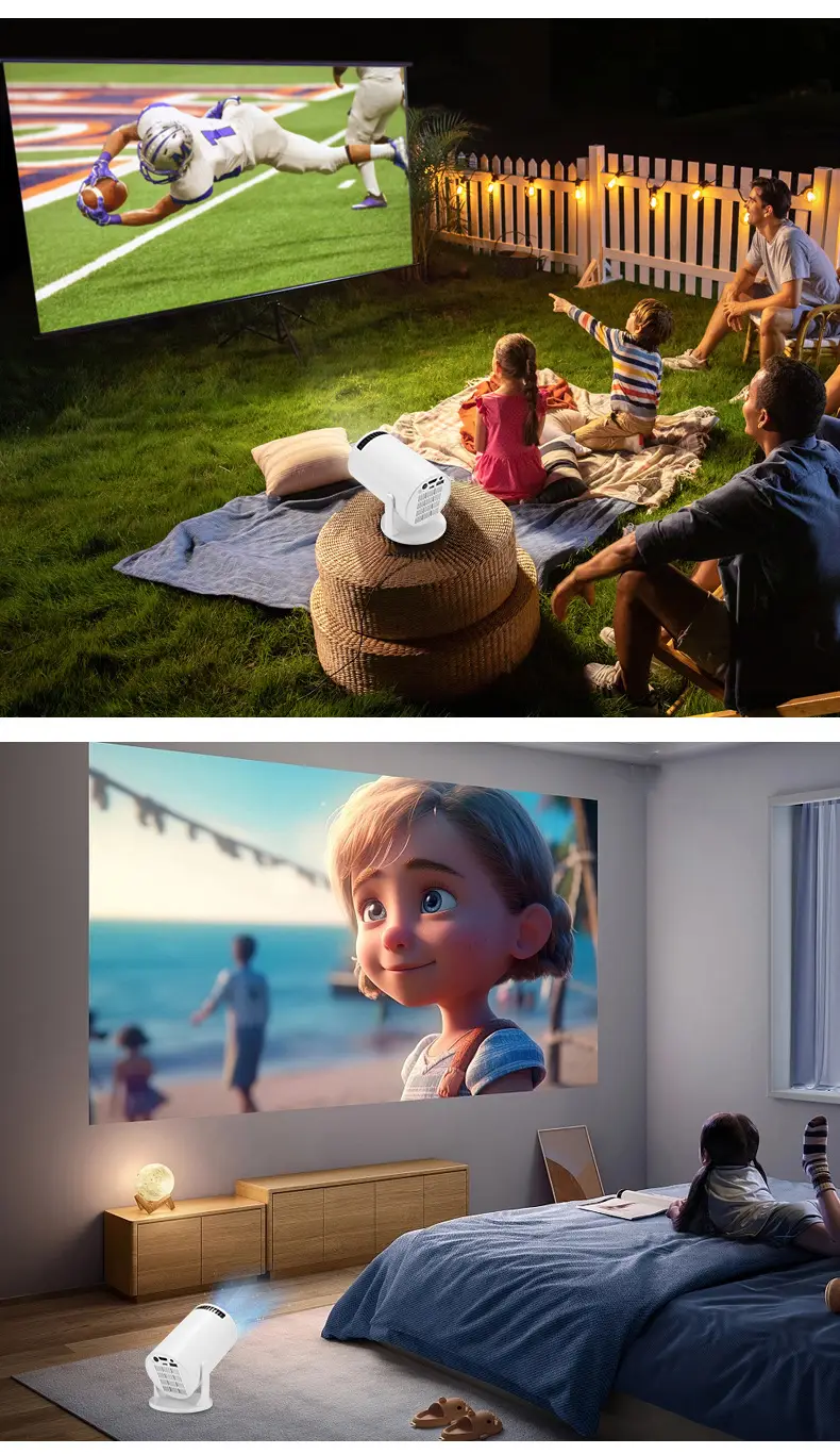 Hy300Mini Projector Wireless Screen Mirroring Hd 1080P Home Theater Portable Barrel Projection — feature 4
