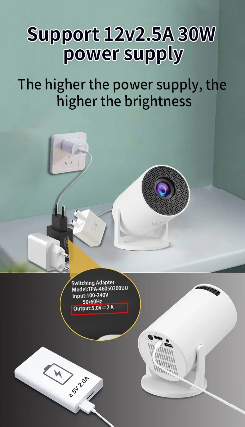 Hy300Mini Projector Wireless Screen Mirroring Hd 1080P Home Theater Portable Barrel Projection — feature 6