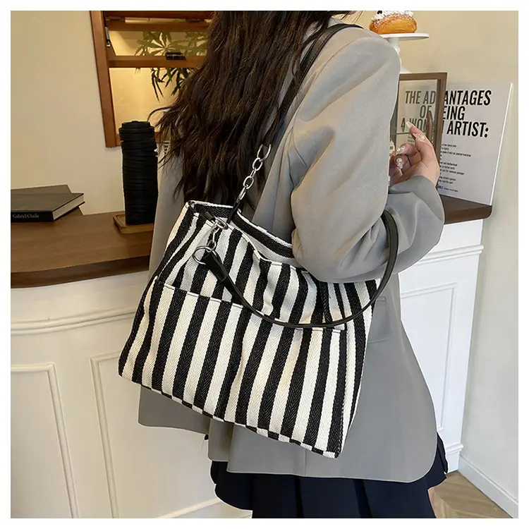 Cross-Border Korean Large Striped Tote Bag — feature 15