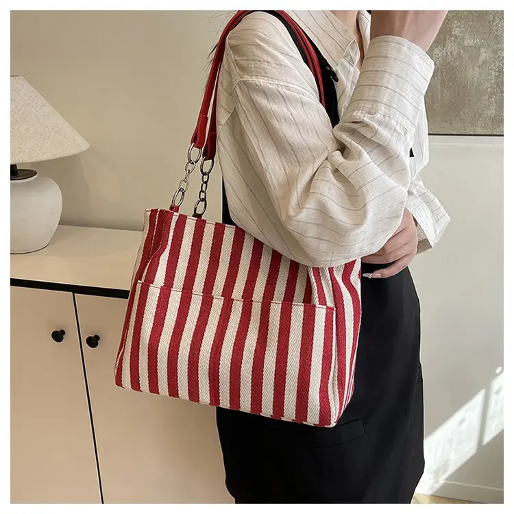 Cross-Border Korean Large Striped Tote Bag — feature 17