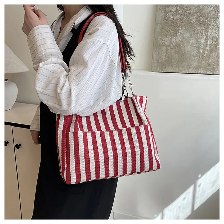 Cross-Border Korean Large Striped Tote Bag — feature 18