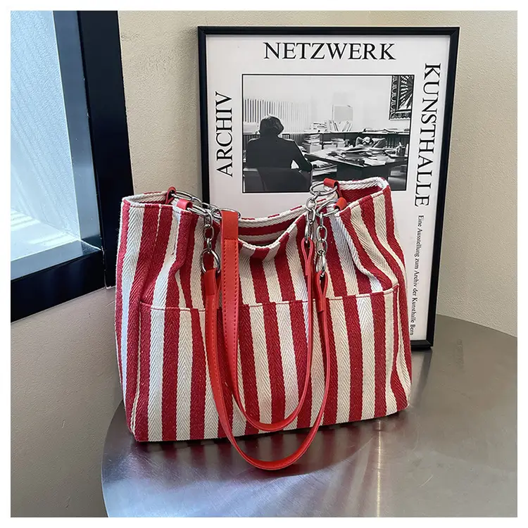 Cross-Border Korean Large Striped Tote Bag — feature 22