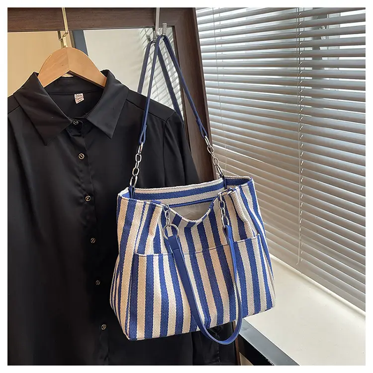 Cross-Border Korean Large Striped Tote Bag — feature 24