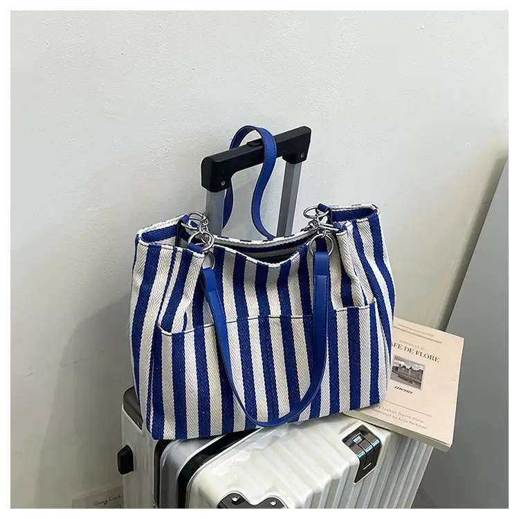 Cross-Border Korean Large Striped Tote Bag - Image 3