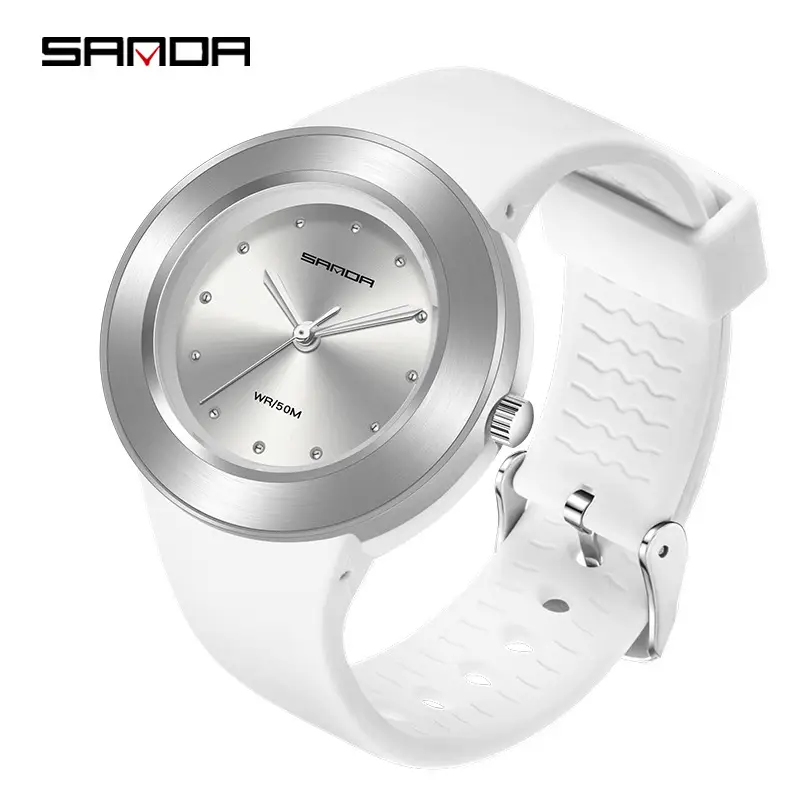 Sanda Quartz Watch Black Strap Waterproof Youth Trendy