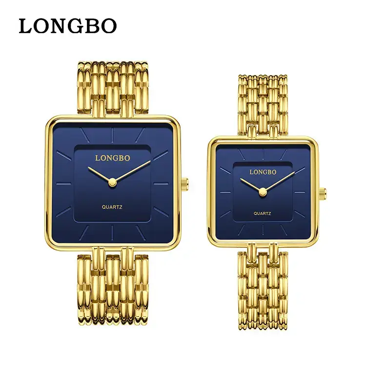 Longbo Gold Wristwatch for Men Business Luxury Fashion