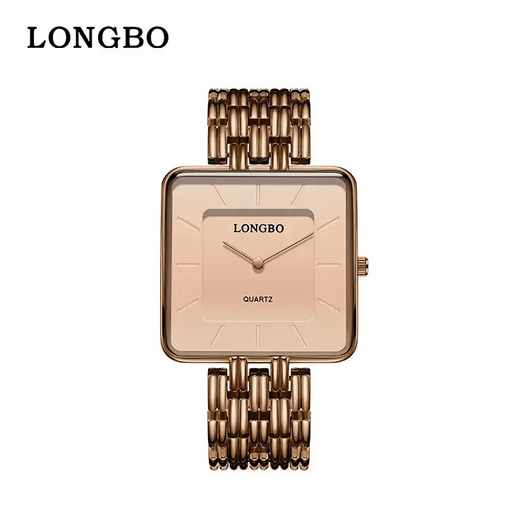 Longbo Gold Wristwatch for Men Business Luxury Fashion