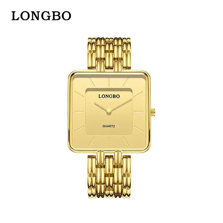 Longbo Gold Wristwatch for Men Business Luxury Fashion