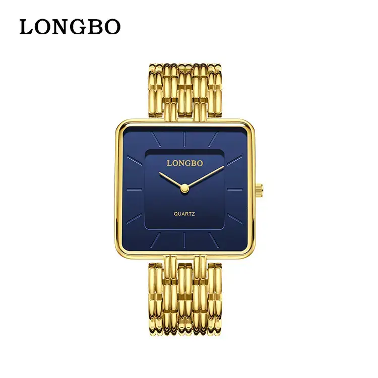 Longbo Gold Wristwatch for Men Business Luxury Fashion