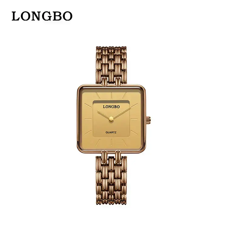 Longbo Gold Wristwatch for Men Business Luxury Fashion