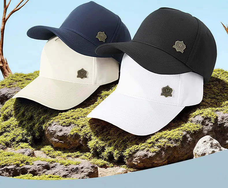Men's Black 5-Piece High-Cap Sunscreen Cap Big Head Circumference — feature 22