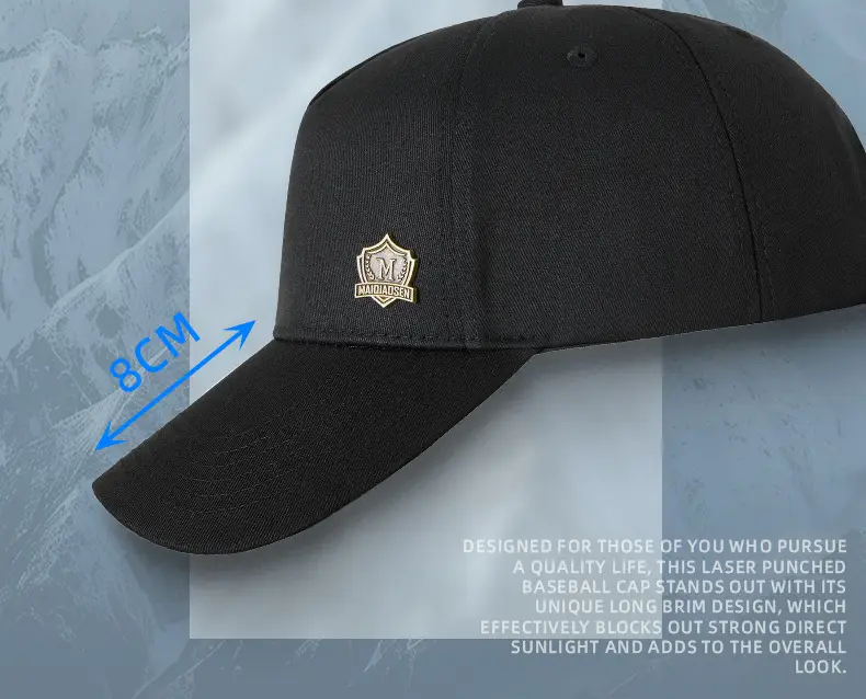 Men's Black 5-Piece High-Cap Sunscreen Cap Big Head Circumference — feature 24