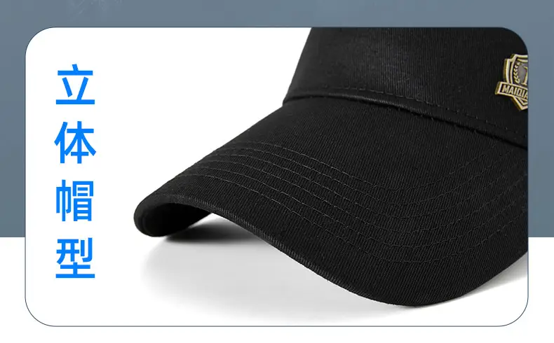 Men's Black 5-Piece High-Cap Sunscreen Cap Big Head Circumference — feature 25